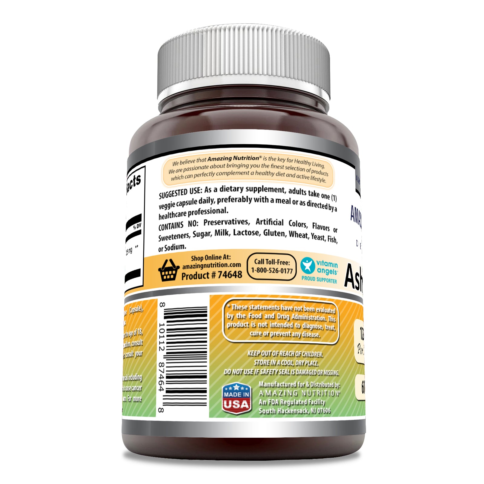 Amazing Formulas Ashwagandha Extract | 125 mg | 60 Veggie Capsules