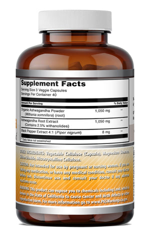 Amazing Formulas Ashwagandha Root with Black Pepper Extract | 2100 Mg Per Serving | 120 Veggie Capsules