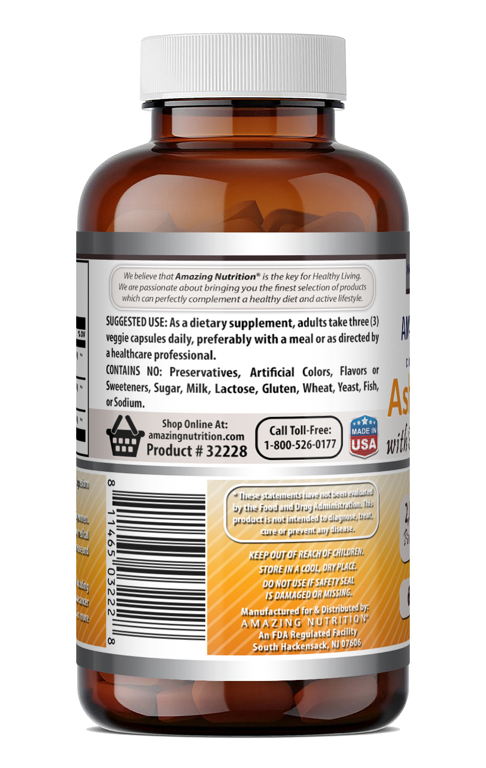 Amazing Formulas Ashwagandha Root with Black Pepper Extract | 2100 Mg Per Serving | 60 Veggie Capsules