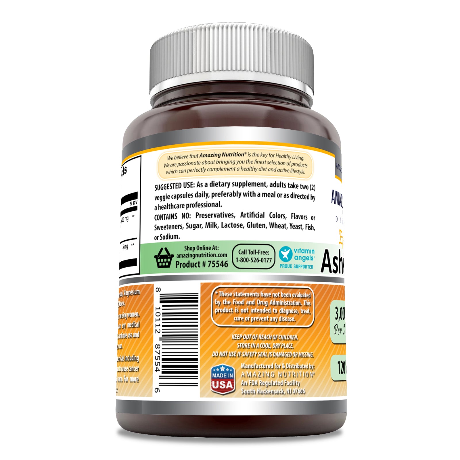 Amazing Formulas Ashwagandha | 3000 Mg Per Serving | Extra Strength | 120 Veggie Capsules