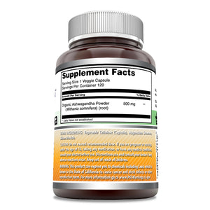 Amazing Formulas Ashwagandha Extract | 500 Mg | 120 Veggie Capsules