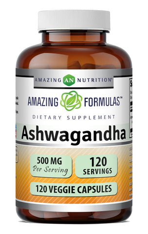 Image of Amazing Formulas Ashwagandha Extract 500 Mg | 120 Veggie Capsules
