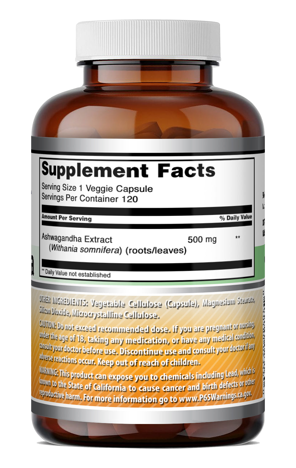 Amazing Formulas Ashwagandha Extract 500 Mg | 120 Veggie Capsules