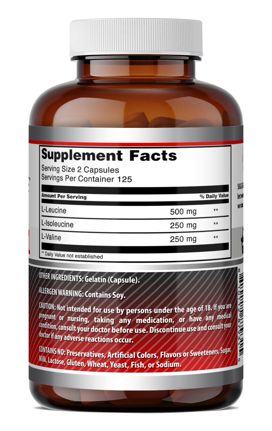 Amazing Formulas BCAA (Branched Chain Amino Acids) 2:1:1 1000 Mg Per Serving | 250 Capsules