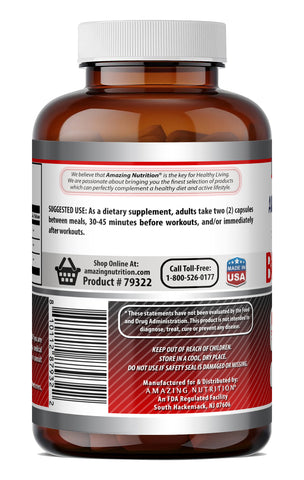 Image of Amazing Formulas BCAA (Branched Chain Amino Acids) 2:1:1 1000 Mg Per Serving | 500 Capsules