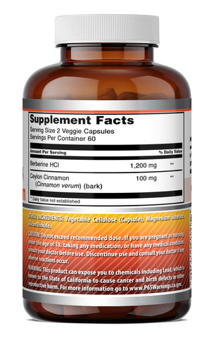Image of Amazing Formulas Berberine Ceylon with Cinnamon 1200 Mg per Serving | 120 Veggie Capsules