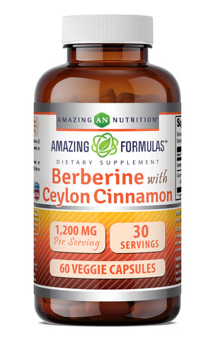 Image of Amazing Formulas Berberine with Ceylon Cinnamon 1200 Mg per Serving | 60 Veggie Capsules