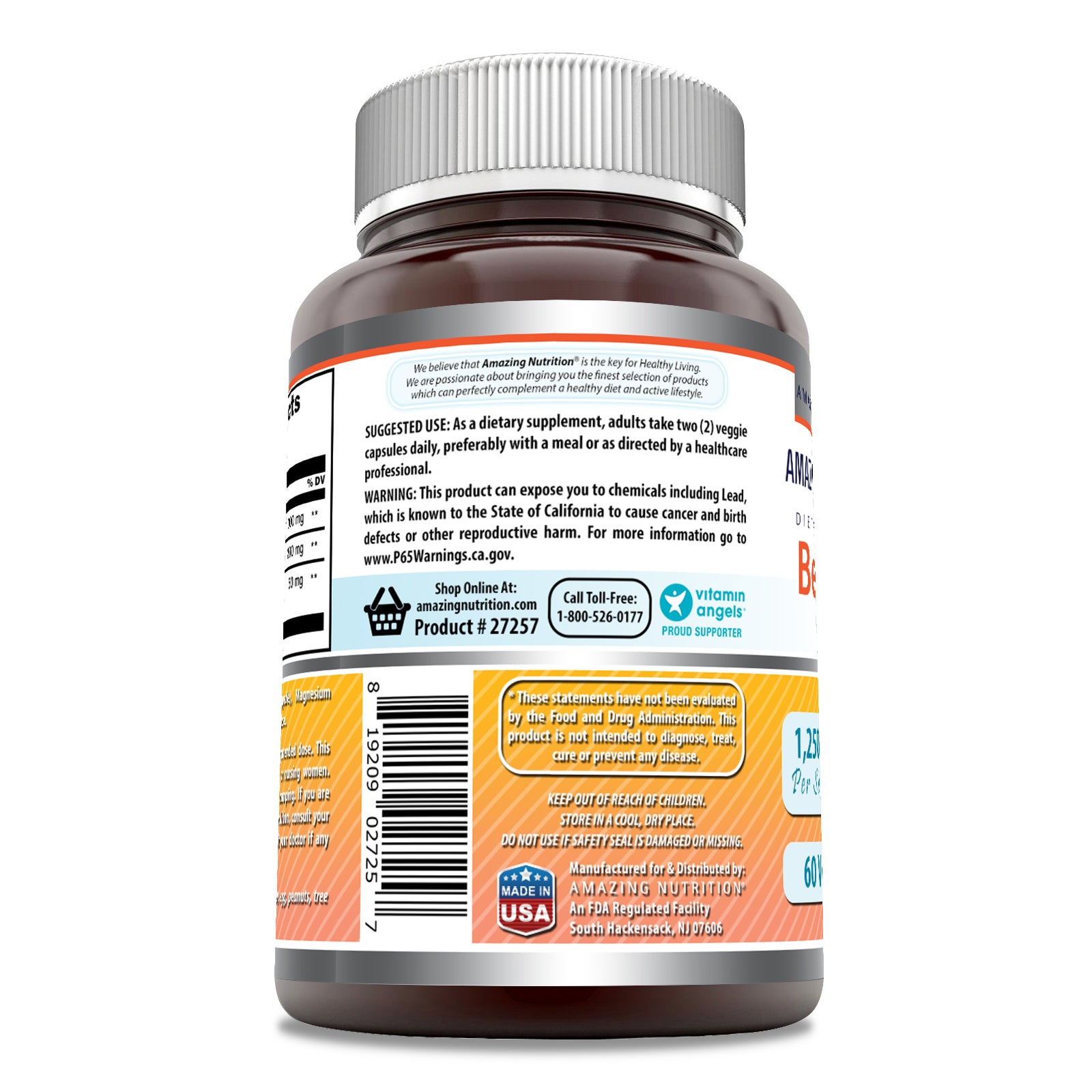 Amazing Formulas Berberine Complex | 1250 Mg Per Serving | 60 Veggie Capsules