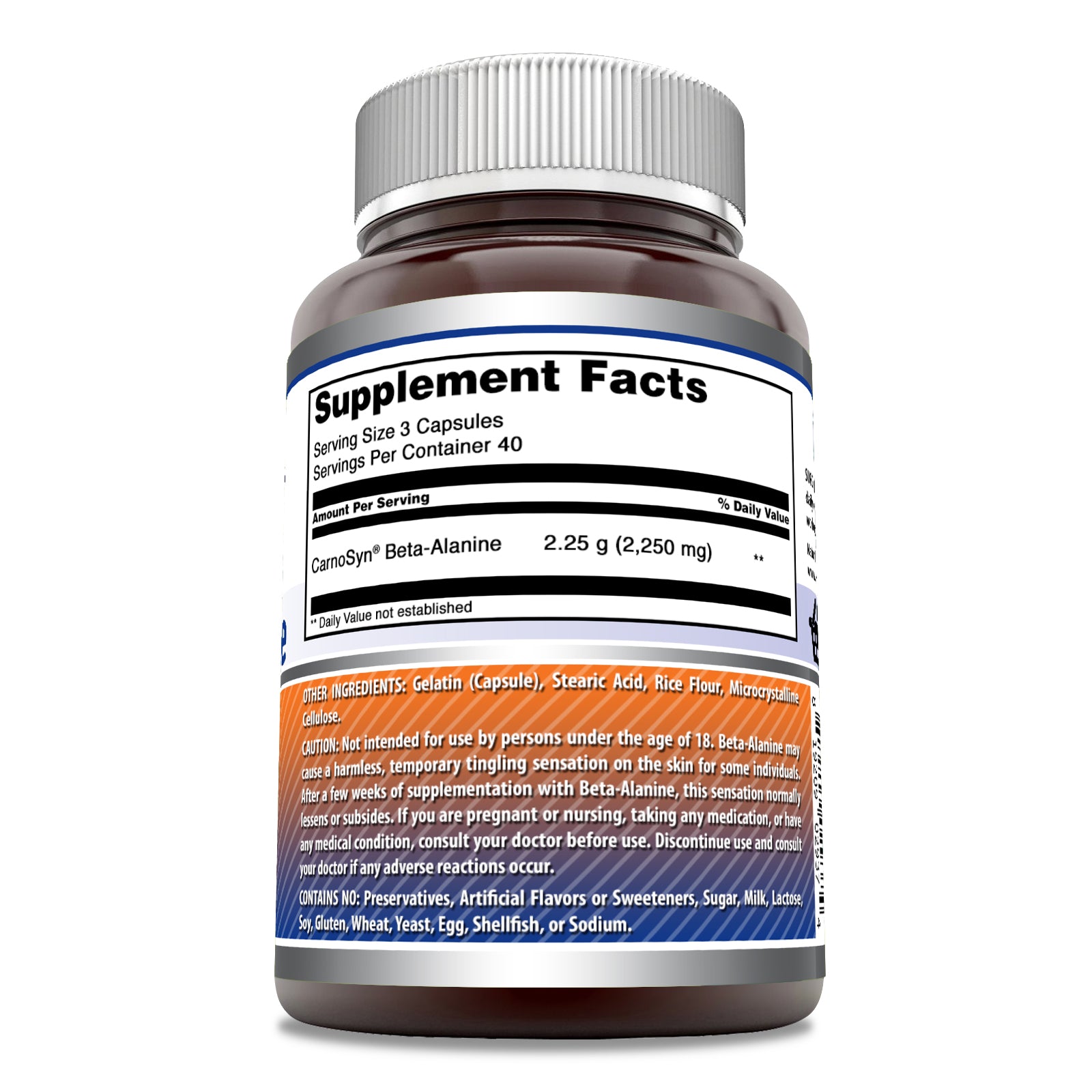 Amazing Formulas Beta Alanine | 2.25 Grams Per Serving | 120 Capsules