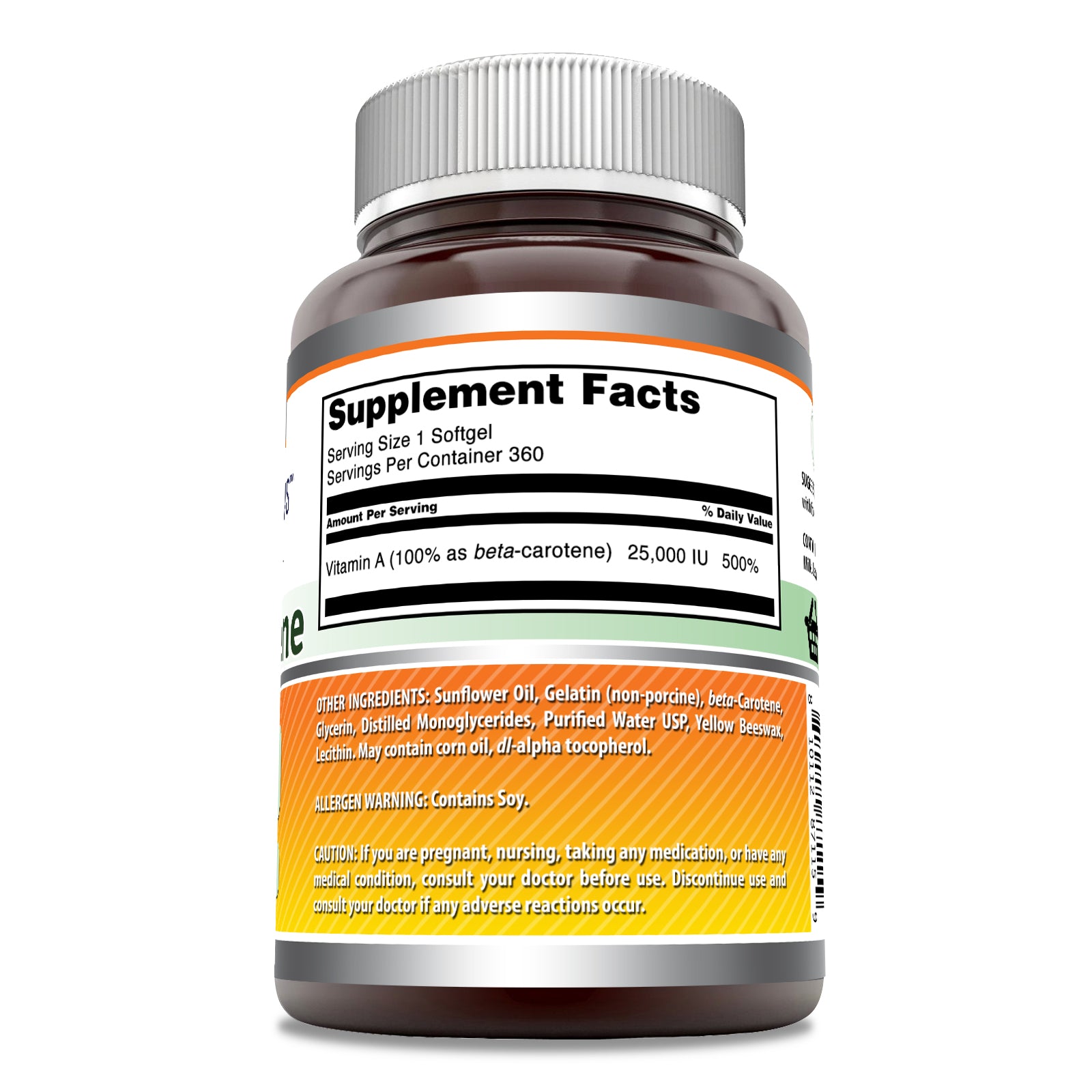 Amazing Formulas Beta-Carotene | 25,000 IU | 360 Softgels