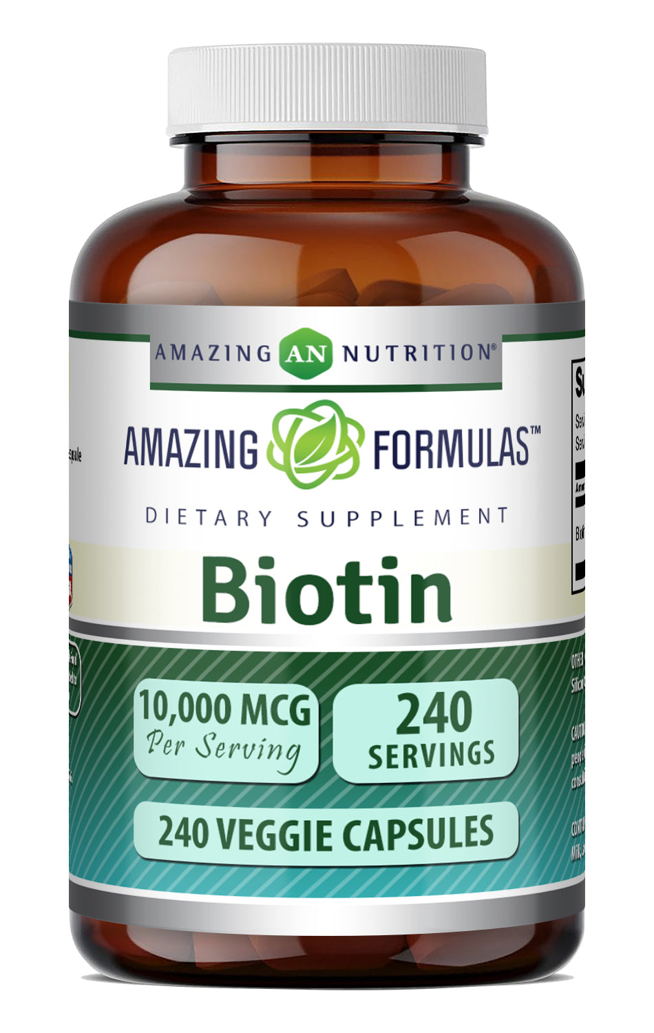 Amazing Formulas Biotin (Vitamin B7) 10,000 Mcg | 240 Veggie Capsules