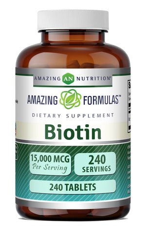 Amazing Formulas Biotin (Vitamin B7) 15,000 Mcg | 240 Tablets