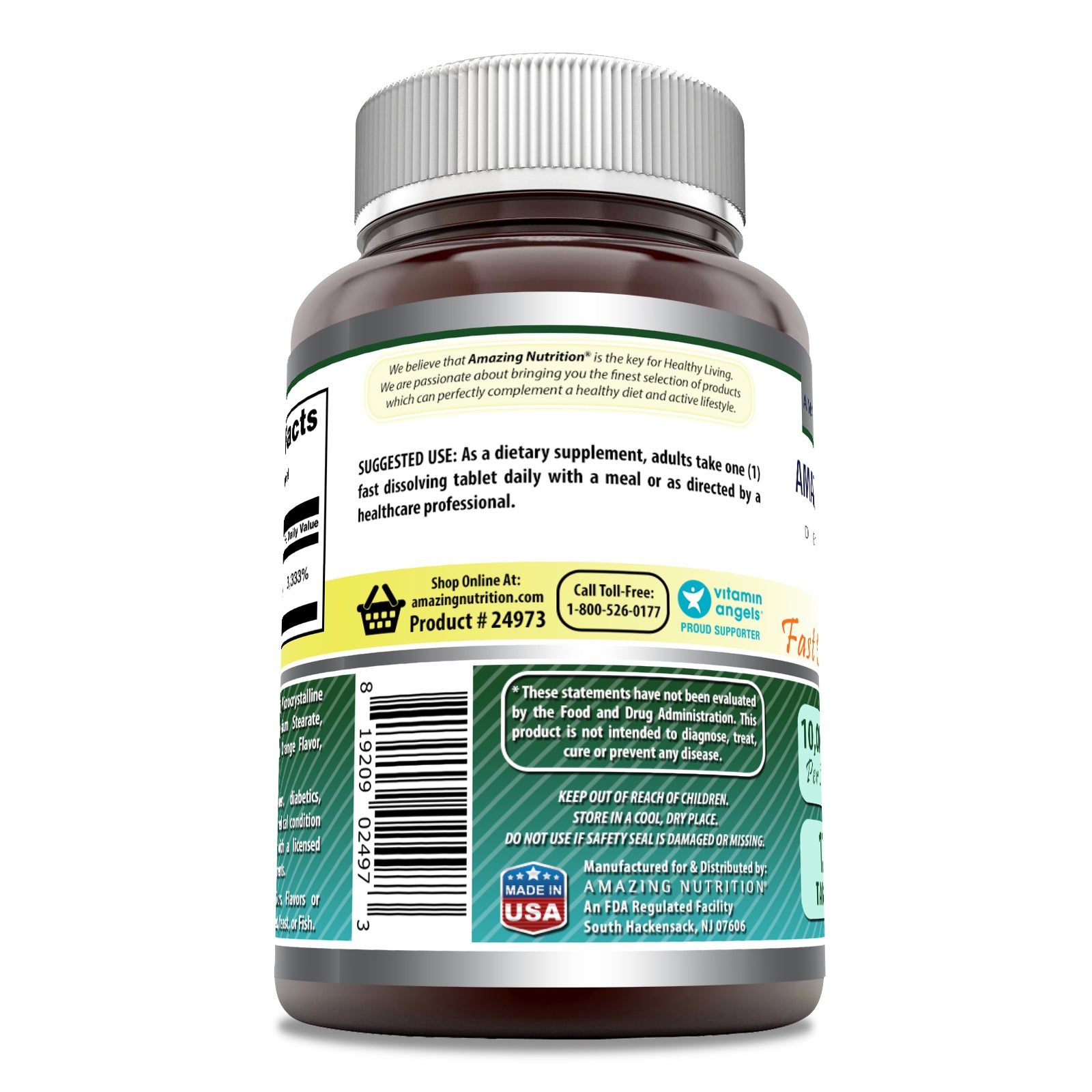 Amazing Formulas Biotin Fast Dissolving | 10000 Mcg |  120 Tablets | Citrus Flavor