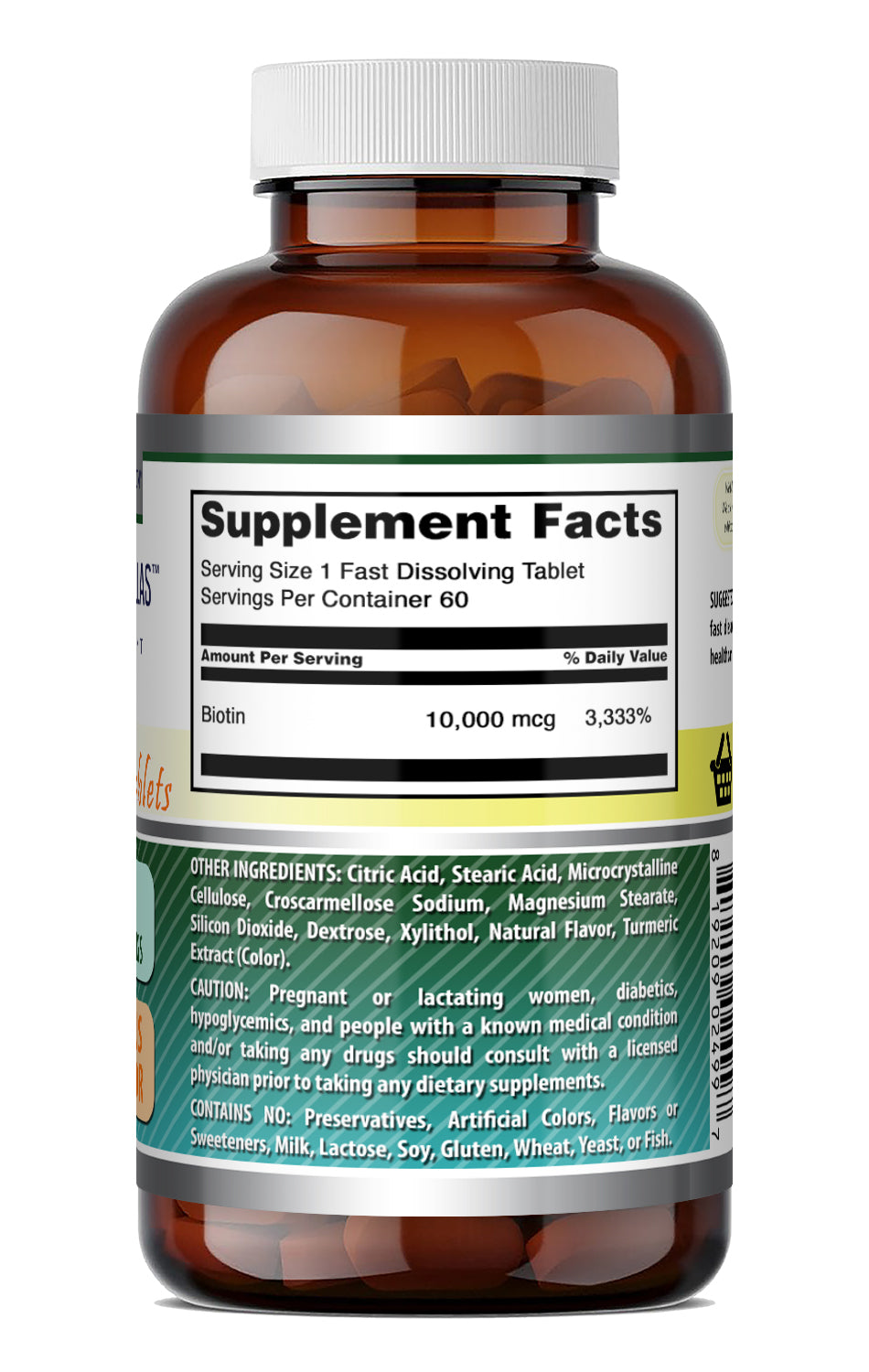 Amazing Formulas Biotin (Vitamin B7) 10,000 Mcg | 60 Fast Dissolve Tablets | Citrus Flavor