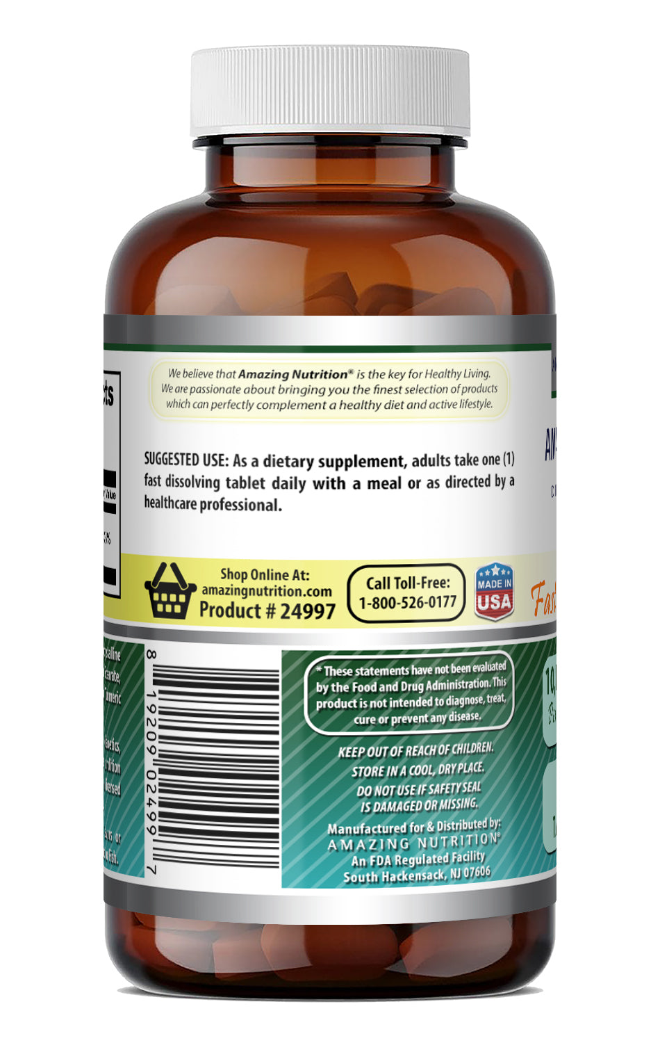 Amazing Formulas Biotin (Vitamin B7) 10,000 Mcg | 60 Fast Dissolve Tablets | Citrus Flavor