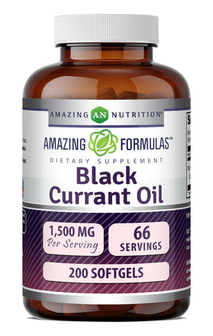 Amazing Formulas Black Currant Oil with GLA (Gamma-Linolenic Acid) | 1500 Mg Per Serving  | 200 Softgels
