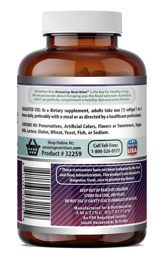 Amazing Formulas Black Currant Oil with GLA (Gamma-Linolenic Acid) | 1500 Mg Per Serving  | 200 Softgels
