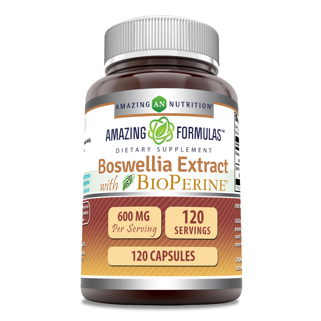 Amazing Formulas Boswellia Extract with BioPerine | 600 Mg | 120 Capsules