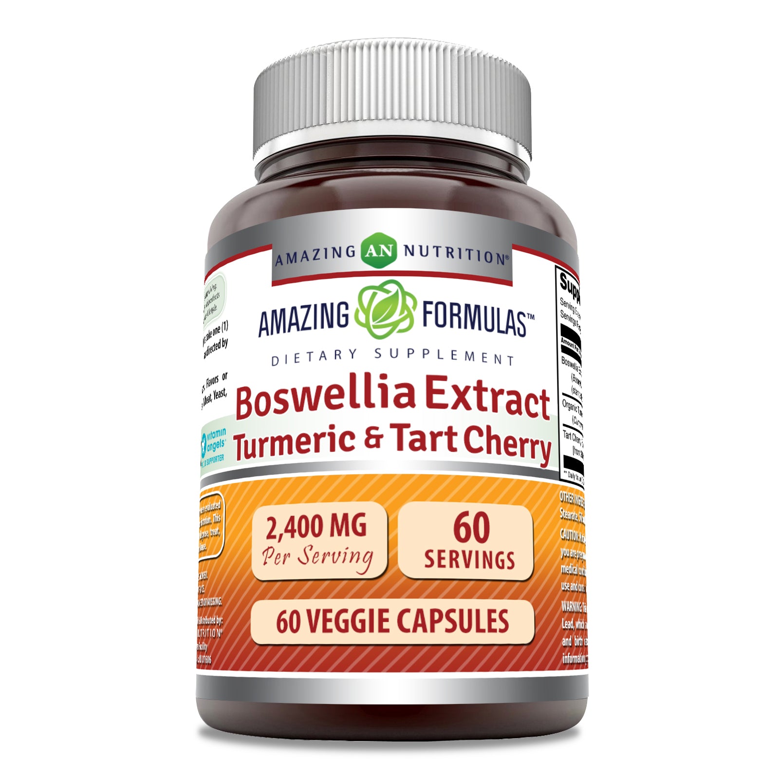 Amazing Formulas Boswellia Extract, Turmeric & Tart Cherry | 2400 Mg | 60 Veggie Capsule