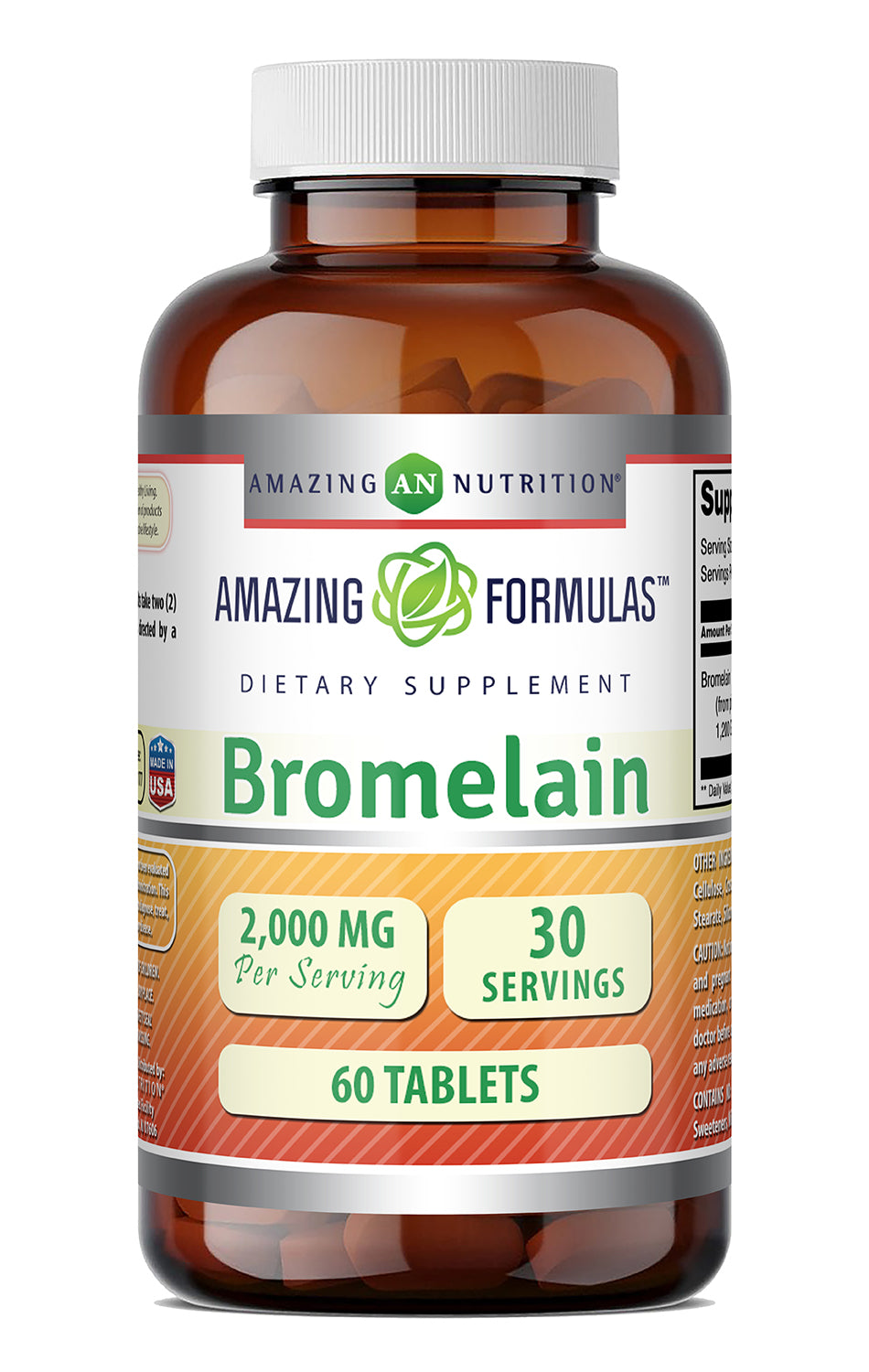Amazing Formulas Bromelain 2000 Mg per Serving | 60 Tablets