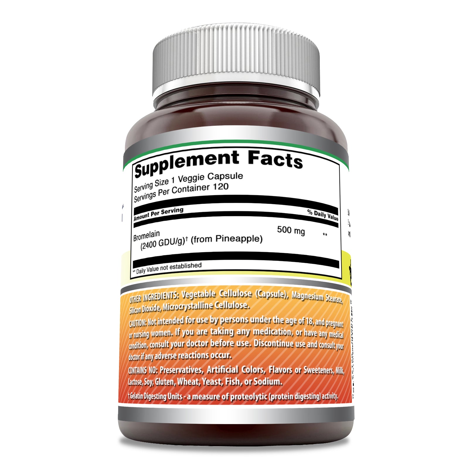 Amazing Formulas Bromelain  | 500 Mg | 2400 GDU | 120 Veggie Capsules