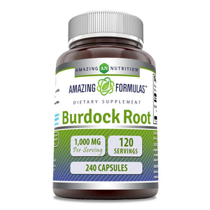 Amazing Formulas Burdock Root | 1000 mg Per Serving | 240 Capsules