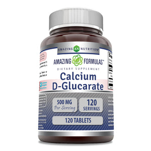 Amazing Formulas Calcium D-Glucarate | 500 Mg | 120 Tablets
