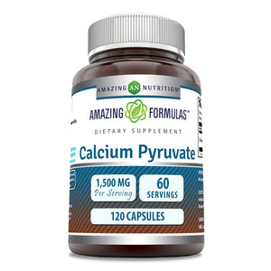 Amazing Formulas Calcium Pyruvate | 1500 Mg Per Serving | 120 Capsules
