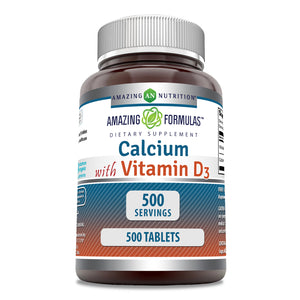 Amazing Formulas Calcium with Vitamins D3 | 500 Tablets