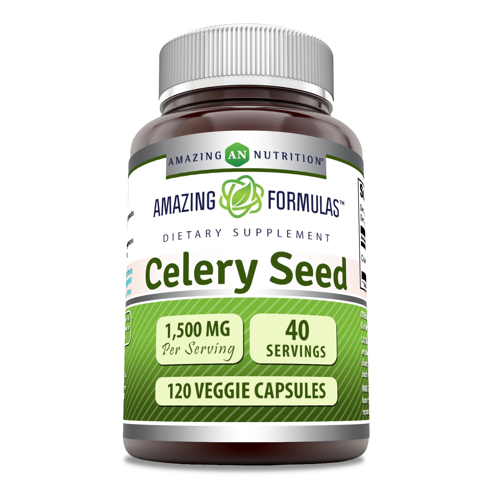 Amazing Formulas Celery Seed | 1500 Mg Per Serving | 120 Veggie Capsules