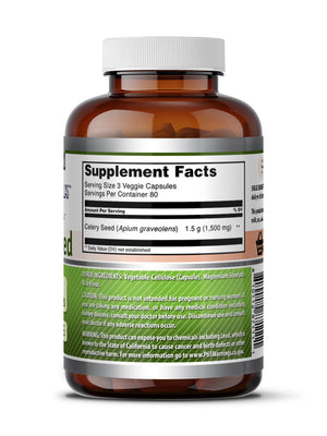 Amazing Formulas Celery Seed Extract (Apium graveolens) 1500 Mg per Serving | 240 Veggie Capsules