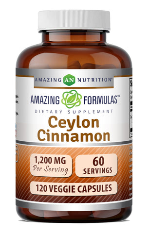 Image of Amazing Formulas Ceylon Cinnamon 1200 Mg per Serving | 120 Veggie Capsules