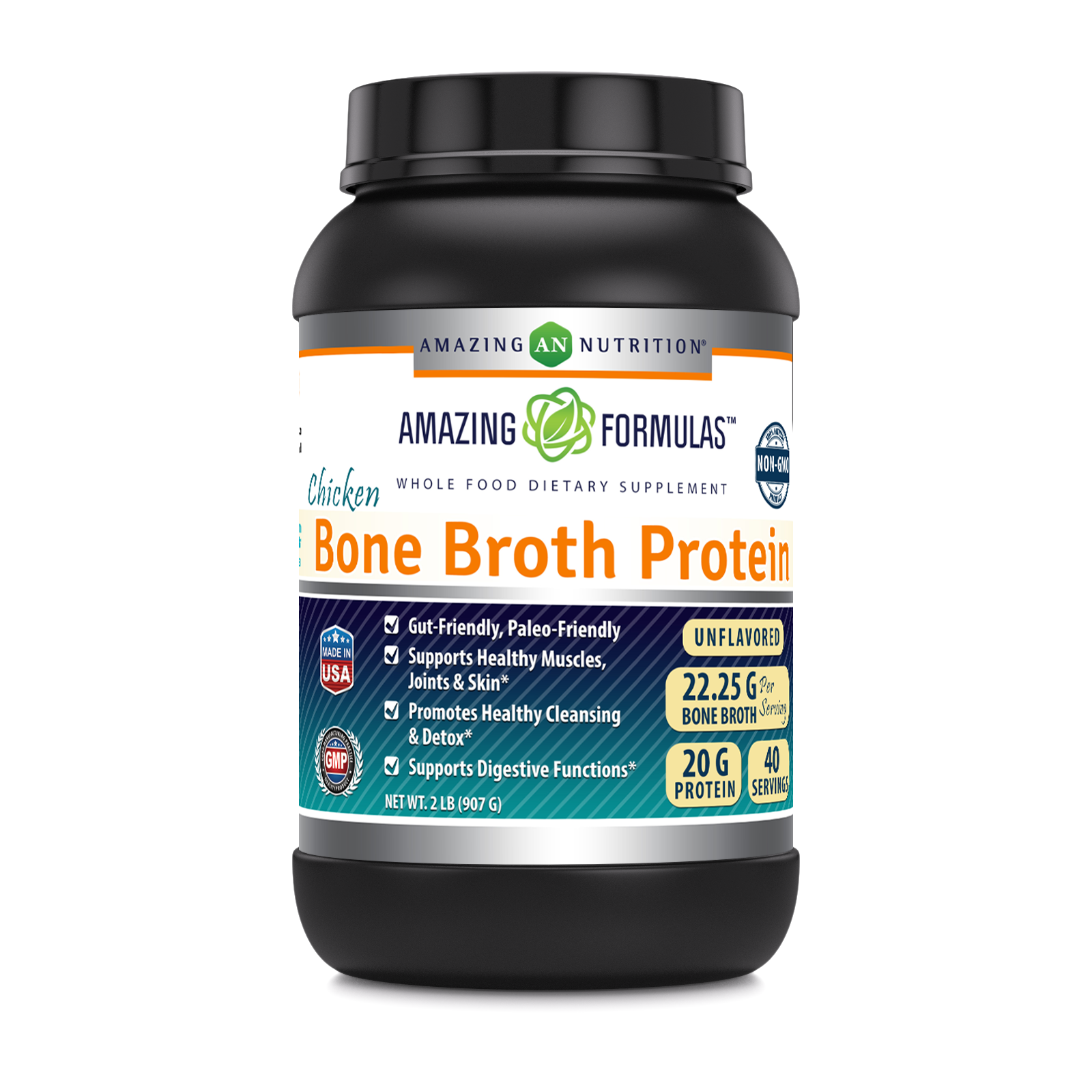 Amazing Formulas Chicken Bone Broth Protein | 40 Servings