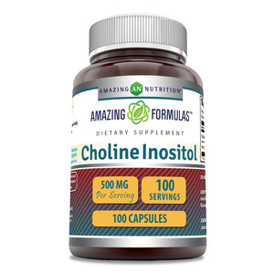 Amazing Formulas Choline Inositol | 500 Mg | 100 Capsules