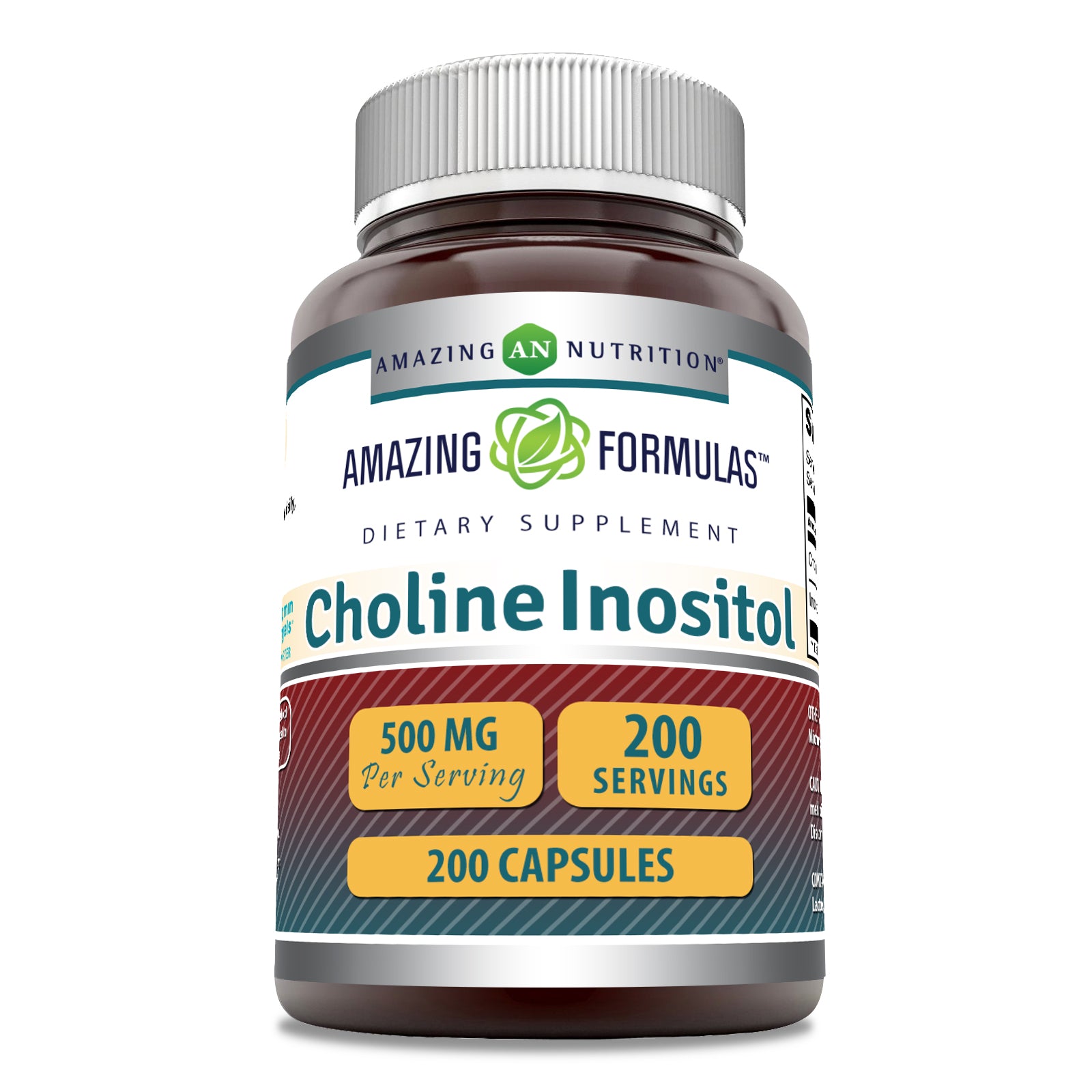 Amazing Formulas Choline Inositol | 500 Mg | 200 Capsules
