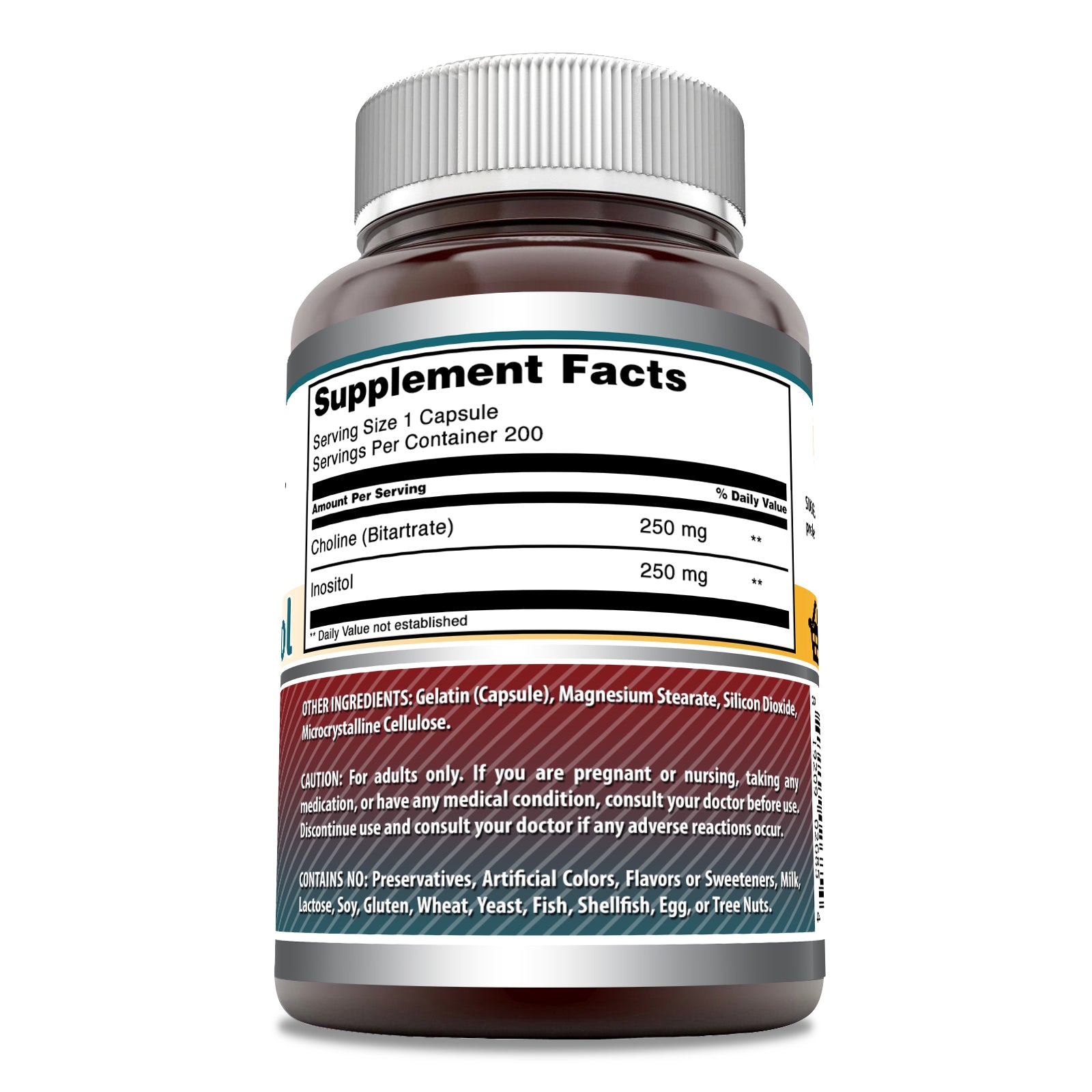 Amazing Formulas Choline Inositol | 500 Mg | 200 Capsules