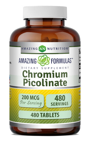 Amazing Formulas Chromium Picolinate | 200 Mcg | 480 Tablets