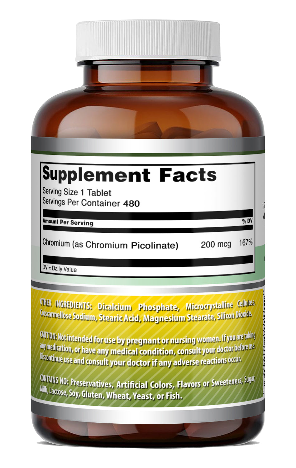 Amazing Formulas Chromium Picolinate | 200 Mcg | 480 Tablets