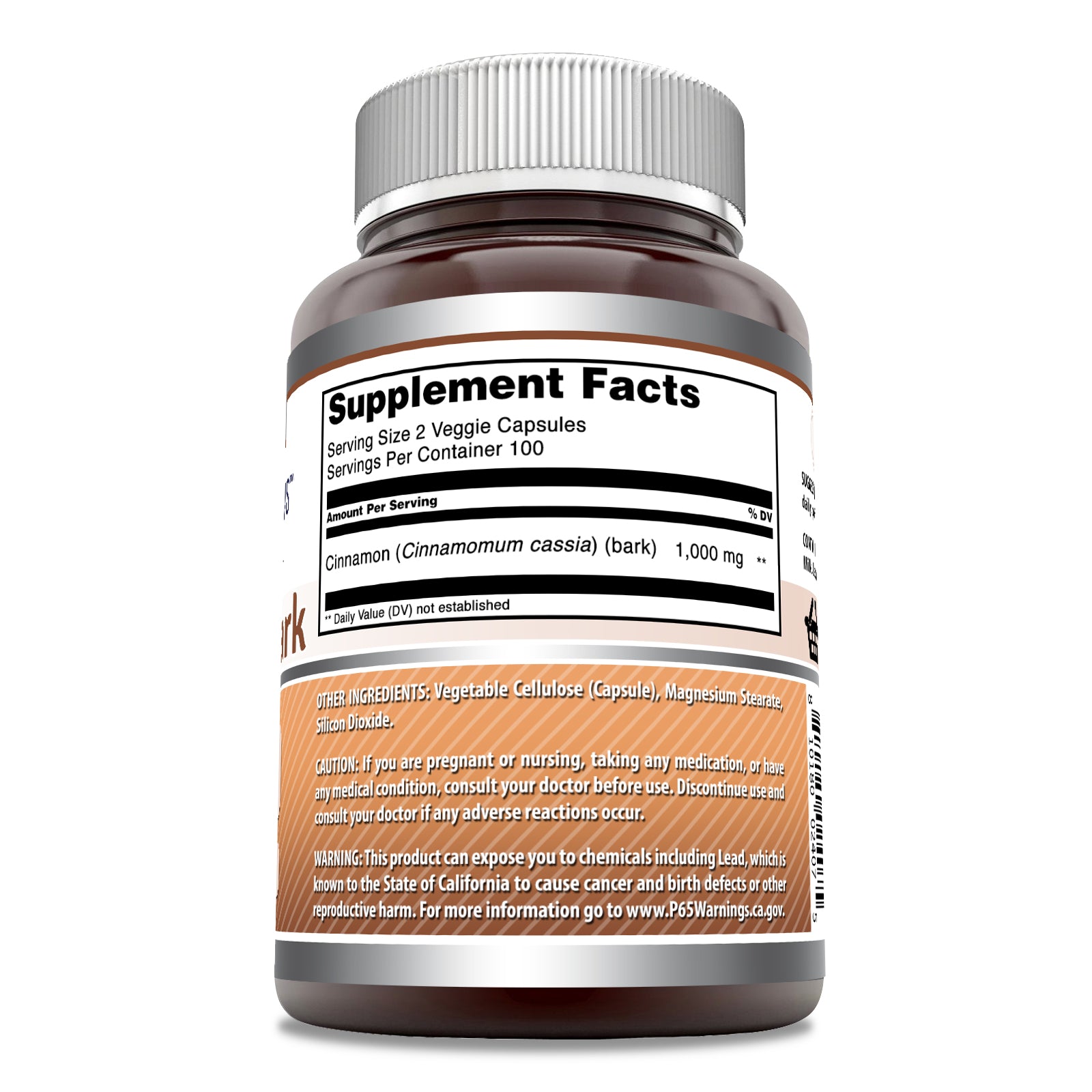 Amazing Formulas Cinnamon Bark | 1000 Mg per Serving | 200 Veggie Capsules