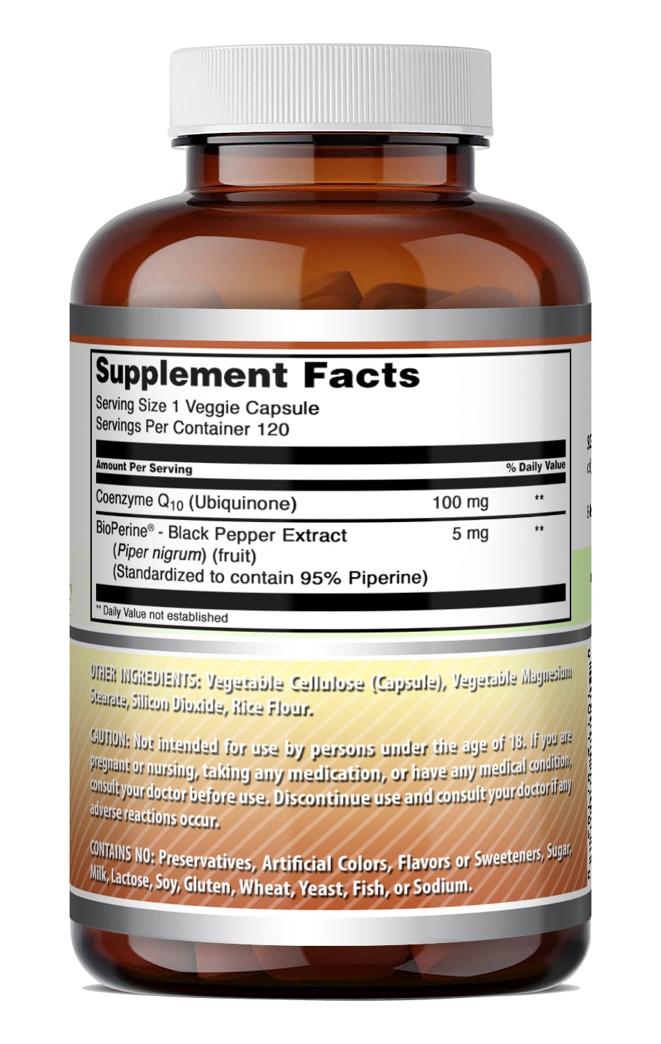 Amazing Formulas CoQ10 (Coenzyme Q10) with BioPerine 100 Mg | 120 Veggie Capsules