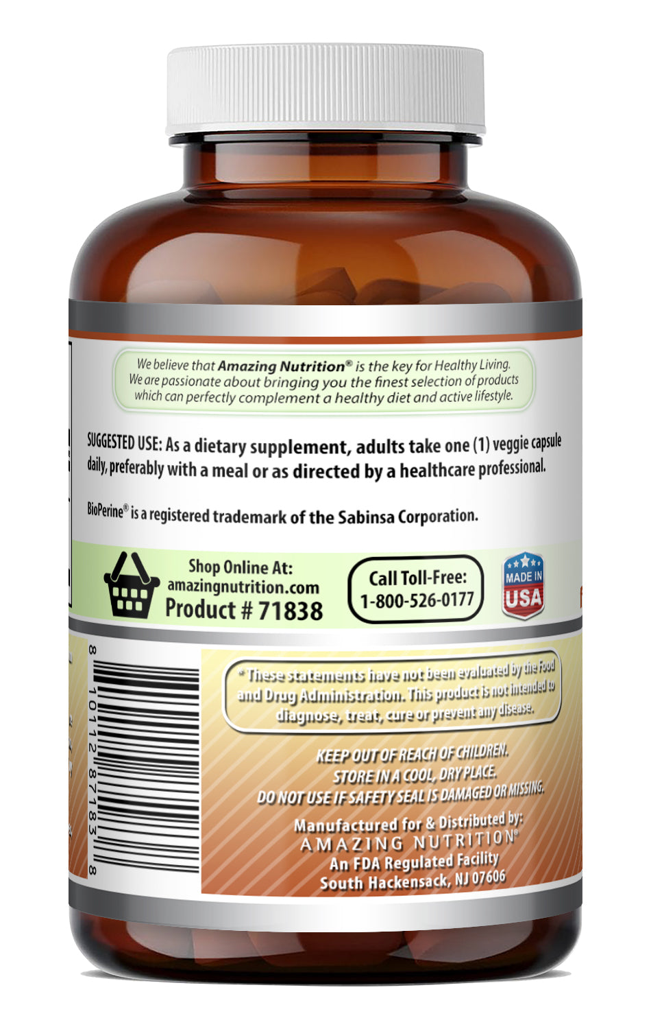 Amazing Formulas CoQ10 (Coenzyme Q10) with BioPerine 100 Mg | 120 Veggie Capsules