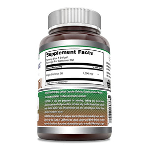 Amazing Formulas Coconut Oil | 1000 Mg | 360 Softgels