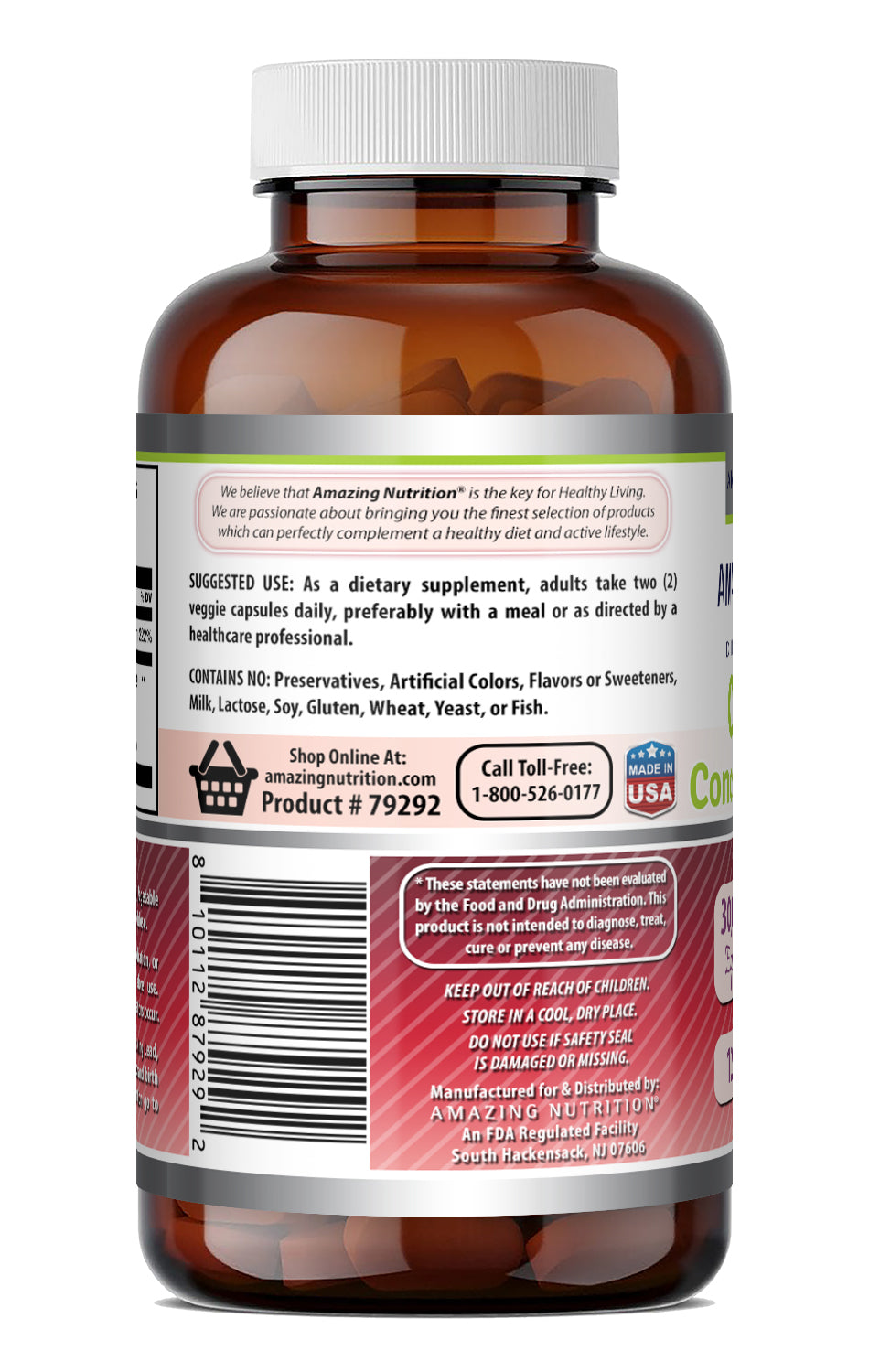 Amazing Formulas Cranberry with Vitamin C 600 Mg of 50:1 Concentrate | Equivalent to 30,000 Mg | 120 Veggie Capsules