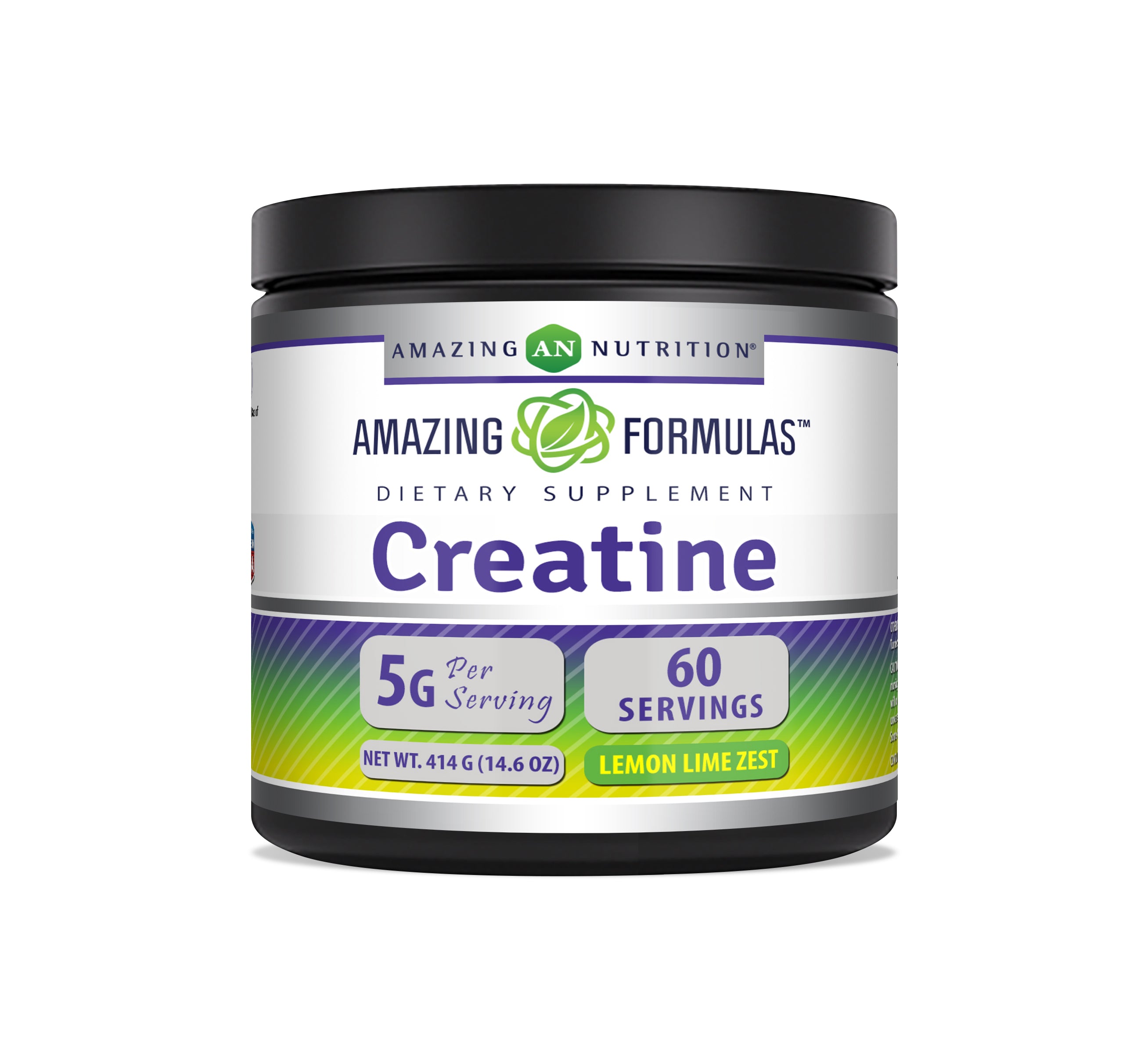 Amazing Formulas Creatine Monohydrate 5000 Mg (5 G) Lemon Lime Zest Flavor  | 60 Servings | 414 Grams (14.6 Oz) | Pre & Post-Workout Powder Supplement