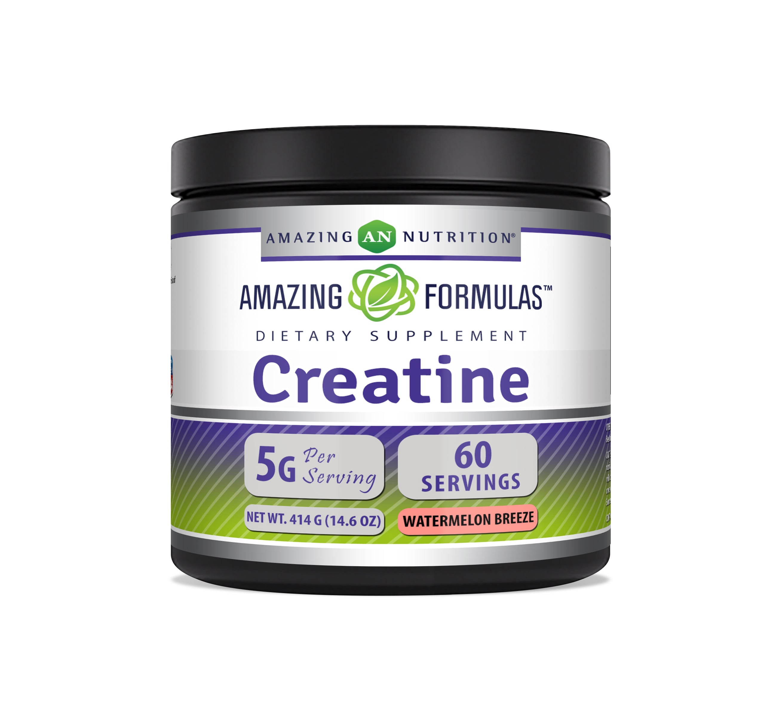 Amazing Formulas Creatine Monohydrate 5000 Mg Watermelon Breeze Flavor | 60 Servings | 414 Grams (14.6 Oz) | Pre & Post-Workout Powder Supplement