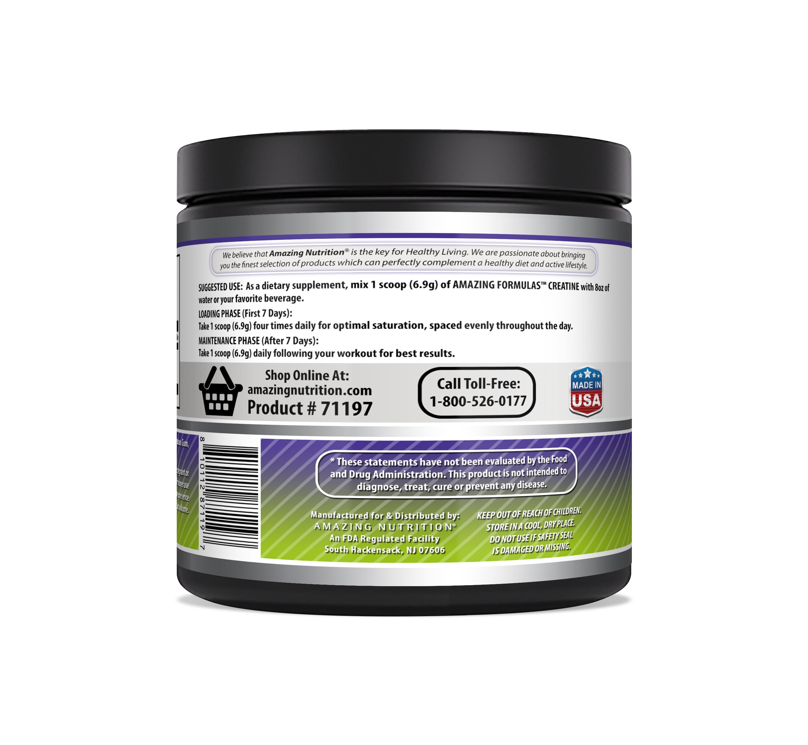 Amazing Formulas Creatine Monohydrate 5000 Mg Watermelon Breeze Flavor | 60 Servings | 414 Grams (14.6 Oz) | Pre & Post-Workout Powder Supplement
