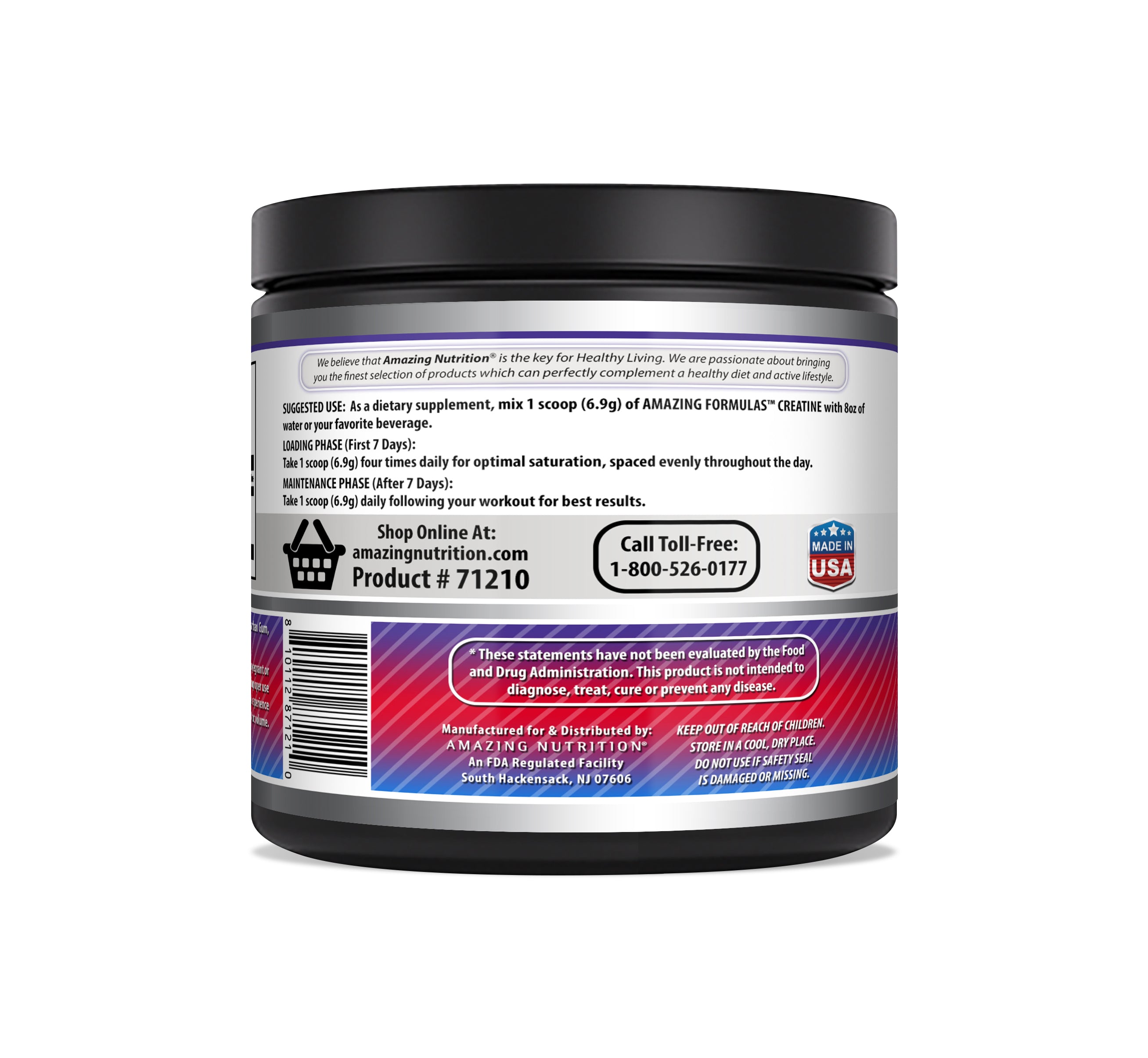 Amazing Formulas Creatine Monohydrate 5000 Mg WIld Berry Blast Flavor | 60 Servings | 414 Grams (14.6 Oz) | Pre & Post-Workout Powder Supplement