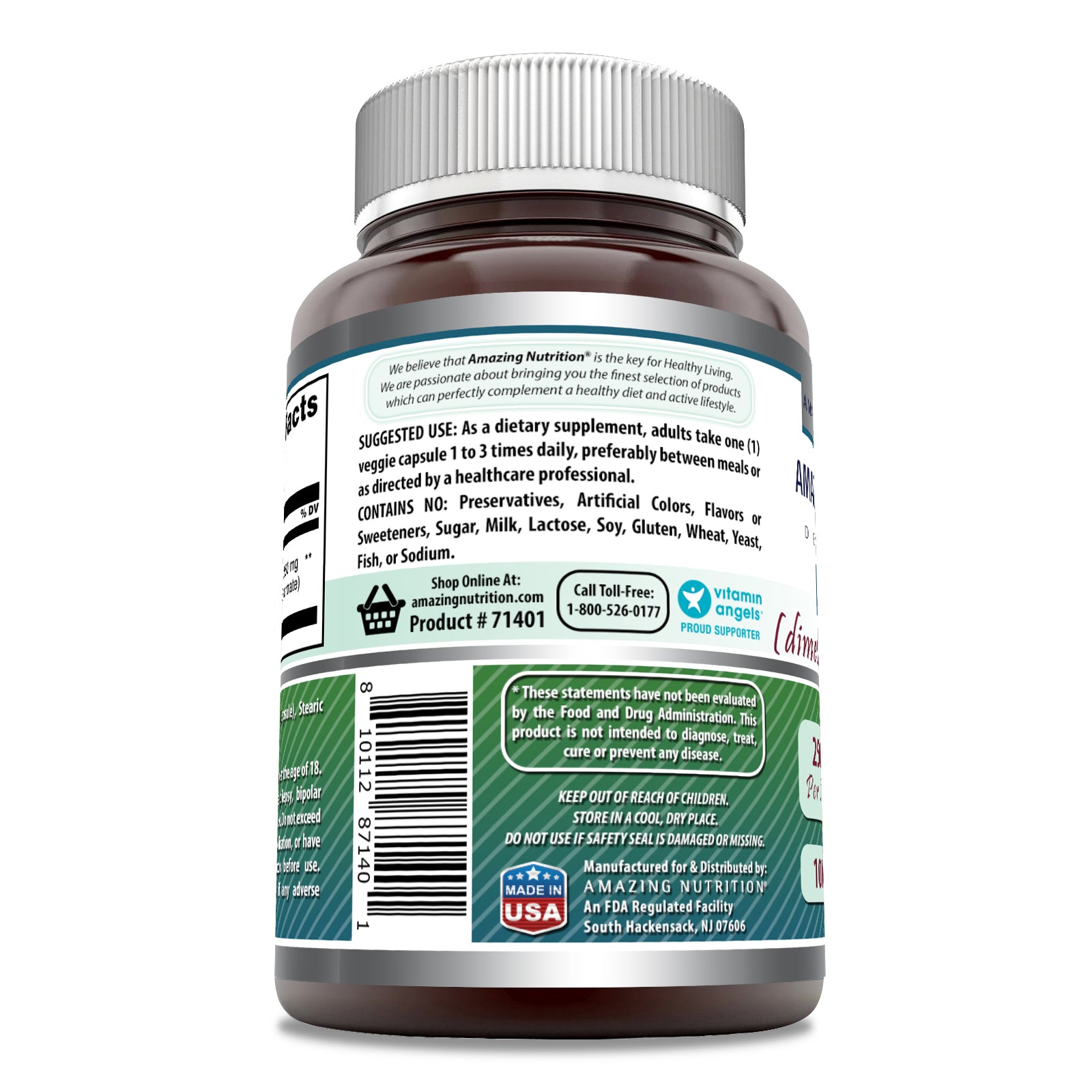 Amazing Formulas DMAE | 250 Mg | 100 Veggie Capsules