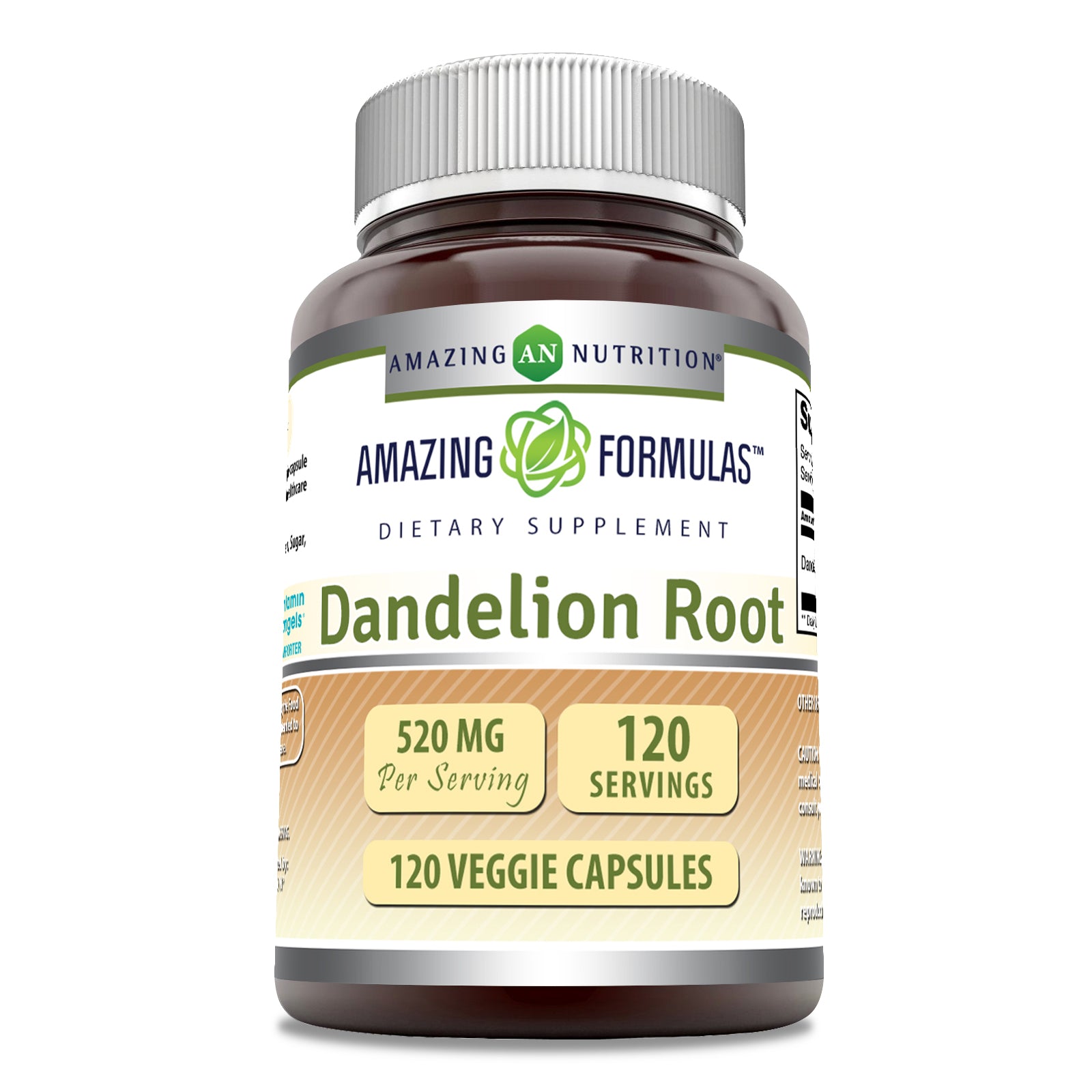 Amazing Formulas Dandelion Root | 520 Mg | 120 Veggie Capsules