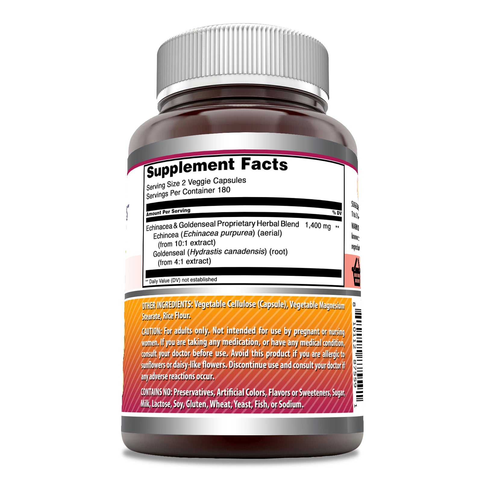 Amazing Formulas Echinacea & Goldenseal | 1400 Mg Per Serving | 360 Veggie Capsules